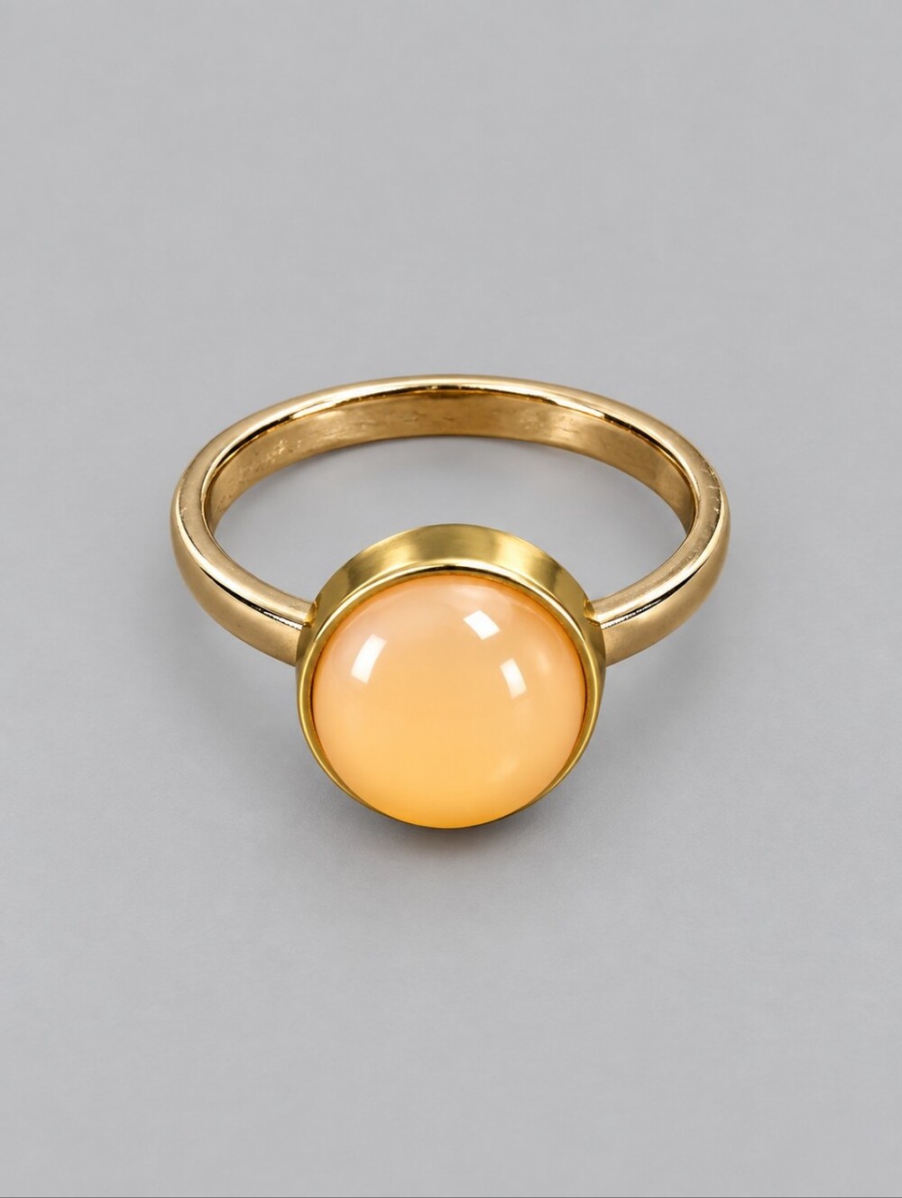 3/$30 VTG Peach Cabochon Ring Size 6.25
